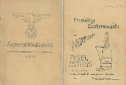 Buch WK II 2 Handgemachte Soldatenzeitungen 1x Nordhäuser Fuselzeitung 1x Kamaradschaftsabend 1941 II - 5. Wereldoorlogen