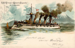 Schiff Kreuzer WK I SM Kreuzer Kaiserin Augusta In Ostasien Sign. Siehl 1898 I-II Bateaux Bateaux - Oorlog