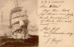 Schiff Kreuzer WK I SMS Charlotte Sign. Folkerts, Poppe 1902 I-II Bateaux Bateaux - Oorlog
