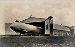 Zeppelin Leipzig Zeppelin Luftschiff Sachsen Verlässt Den Luftschiffhafen Zu Einem Aufstieg Fotokarte I-II Dirigeable - Airships