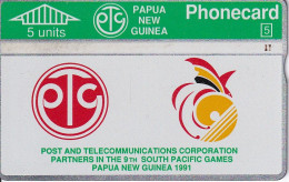 TARJETA DE PAPUA NUEVA GUINEA DE 5 UNITS POST AND TELECOMMUNICATIONS CORPORATION (104G) - Papua-Neuguinea