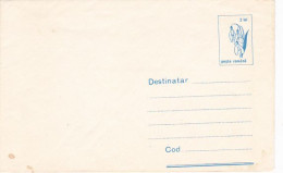 EFO, PRINTING ERROR, SHIFTED IMAGE, SNOWDRPS FLOWERS COVER STATIONERY, 1989, ROMANIA - Errors, Freaks & Oddities (EFO)