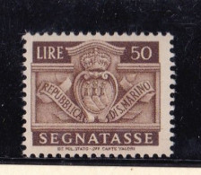 1945 San Marino Saint Marin SEGNATASSE  50 Lire MNH** Postage Due Gomma Leggermente Bicolore - Portomarken