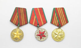 Vintage Soviet Medals Set 10-15-20 Years Of Impeccable Service - Rusia