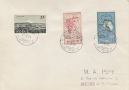2 Lettres Obl. Nord Kapp Le 17/6/64 Sur N° 376, 377, 378 (AGI), 419, 420 (Admunsen) - Storia Postale