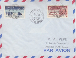 Lettre Par Avion Obl. Longyearbyen Le 22/7/63 Sur N° 419, 420 (Admunsen) - Lettres & Documents