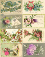 Blumen Partie Von Circa 500 Ansichtskarten U.a. Künstler, Geprägte Und Applikationen I-II - 500 Postcards Min.