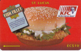 TARJETA DE SANTA LUCIA DE KFC - KENTUCKY FRIED CHICKEN EC$10  ( 126CSLA) - Sainte Lucie