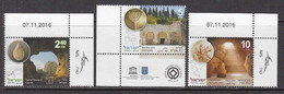 2017 Israel Caves UNESCO Heritage Sties Complete Set Of 3 MNH @ BELOW FACE VALUE - Nuevos (sin Tab)