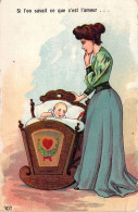 HUMOUR - Si On Savait Ce Que C'est L'amour ... - Mêre Et Son Enfant Dans Un Berceau - Illustrat - Carte Postale Ancienne - Humor