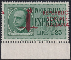 1,25 L. Soprastampa A Cavallo Sass 21gad Bdf Centrato MNH** Lusso - Exprespost