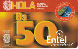 TARJETA DE BOLIVIA DE Bs 50 DE ENTEL - HOLA - Bolivie