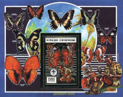 94241 MNH CENTROAFRICANA 1990 MARIPOSAS Y ESCULTISMO - Spinnen