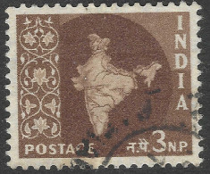 India. 1958-63 Definitives. 3np Used. Asokan Capital W/M. SG 401 - Used Stamps