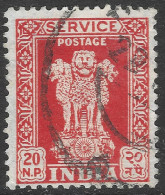 India. 1958-71 Official. 20np Used. Asokan Capital W/M. SG O183 - Sellos De Servicio