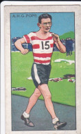 Champions 1935 - 2 AH Pope  - Athetics, Walking    - Gallaher Cigarette Card - Original - Sport - Gallaher