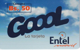 TARJETA DE BOLIVIA DE Bs 50 DE ENTEL - GOOOL - NUMEROS PEQUEÑOS - Bolivië