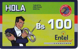 TARJETA DE BOLIVIA DE Bs 100 DE ENTEL - CLUB HOLA - 2 PUNTOS CON CODIGO DE BARRAS - Bolivien