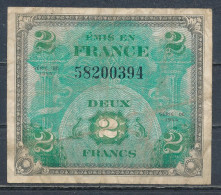 °°° FRANCE 2 FRANCS ALLIED MILITARY CURRENCY 1944 °°° - 1944 Vlag/Frankrijk