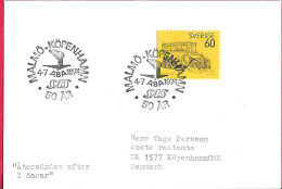 SVERIGE - 50° OF FIRST FLIGHT SAS FROM MALMO TO KOPENHAVN * 4.7.1974* ON OFFICIAL ENVELOPE - Storia Postale