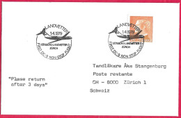 SVERIGE - FIRST DC-9 NON STOP FLIGHT FROM GOTEBORG TO ZURICH * 1.4.1979* ON OFFICIAL ENVELOPE - Storia Postale