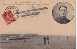 L'aviateur F. D'Or, Chef Pilote Sur Biplan H.Farman, Firma Di Un Pilota Italiano 1915 - Aviateurs