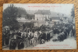 Bar Sur Seine (Aube) - Fête Du Champagne Le 4 Septembre 1921 - Char De Neuville Sur Seine, Attelage - Bar-sur-Seine