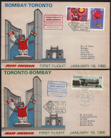 CANADA INDIA  FIRST FLIGHT COVER FFC 1985 AIR INDIA. TORONTO To BOMBAY - FLAG INDIA GATE (*) Inde Indien RARE - Storia Postale