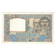 France, 20 Francs, Science Et Travail, 1941, F.2955, TTB, Fayette:12.12, KM:92b - 20 F 1939-1942 ''Science Et Travail''