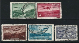 ● ROMANIA 1931 ֍ Posta Aerea ֍ N.° 14 / 18 Usati ● Serie Completa ● Cat. ? € ● Lotto N. 2024 ● - Used Stamps