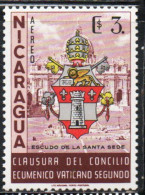 NICARAGUA 1966 CLOSING OF ECUMENICAL VATICAN COUNCIL ARMS OF POPE  3cor MNH - Nicaragua