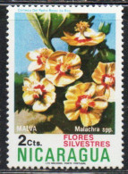 NICARAGUA 1974 SILVESTER FLORES FLOWER WILD FLOWERS MALVA HOLLYHOCKS 2c MLH - Nicaragua