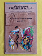 SUPERBE CALENDRIER ANNEE 1964 TOUT EN LIEGE ETS TORRENT SA BOUCHONS A LE BOULOU - 270MMX170MM - FOLKLORE ESPAGNOL - Formato Grande : 1961-70