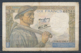 °°° FRANCE 10 FRANCS 26/11/1942 °°° - 10 F 1941-1949 ''Mineur''