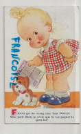 Petite Fille, Chien, Grille De Loto. "...Gagner Le Gros Lot!" Signée Taylor. 1952 - Taylor