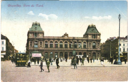 CPA  Carte Postale Belgique Bruxelles Gare Du Nord 1917  VM66838 - Chemins De Fer, Gares