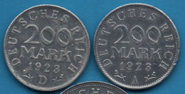 DEUTSCHES REICH 2 X 200 MARK 1923 A+D KM# 35 - 200 & 500 Mark