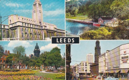 Leeds Multiview Yorkshire - Used Postcard, Stamped 1974 UK, - Leeds