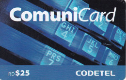 TARJETA DE REPUBLICA DOMINICANA DE COMUNICARD DE CODETEL $25 (NUMERACION CONTROL ARRIBA) - Dominicaine