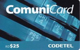 TARJETA DE REPUBLICA DOMINICANA DE COMUNICARD DE CODETEL $25 (NUMERACION CONTROL ABAJO) - Dominik. Republik