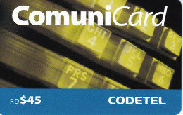 TARJETA DE REPUBLICA DOMINICANA DE COMUNICARD DE CODETEL $45 (NUMERACION CONTROL ABAJO) - Dominik. Republik