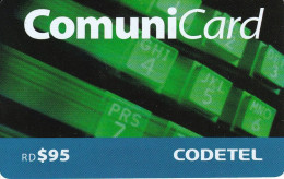 TARJETA DE REPUBLICA DOMINICANA DE COMUNICARD DE CODETEL $95 (NUMERACION CONTROL ARRIBA) - Dominicaine