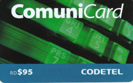 TARJETA DE REPUBLICA DOMINICANA DE COMUNICARD DE CODETEL $95 (NUMERACION CONTROL ARRIBA) - Dominik. Republik