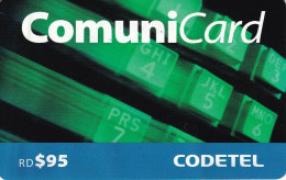 TARJETA DE REPUBLICA DOMINICANA DE COMUNICARD DE CODETEL $95 (NUMERACION CONTROL ABAJO) - Dominicaanse Republiek