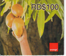 TARJETA DE REPUBLICA DOMINICANA DE ORANGE RD$100 DE UNAS FRUTAS - Dominicana