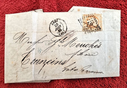 FRANCE Yvert N°23 Seul Sur Lettre Cachet  25 Juin 1869. Agen (Tonneins Au Dos) - 1849-1876: Classic Period