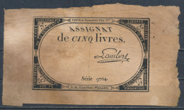 °°° FRANCE ASSIGNAT 5 LIVRES Serie 9704 °°° - Assignats & Mandats Territoriaux