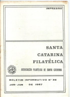 SANTA CATARINA FILATELICA - BRAZIL - MAGAZINE - 1987 -  N° 36 - Revistas & Periódicos