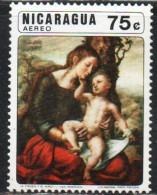 NICARAGUA 1974 CHRISTMAS PAINTINGS VIRGIN AND CHILD BY HEMESSEN 75c MNH - Nicaragua