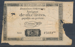 °°° FRANCE ASSIGNAT 10 LIVRES 1792  Serie 13661 °°° - Assignats